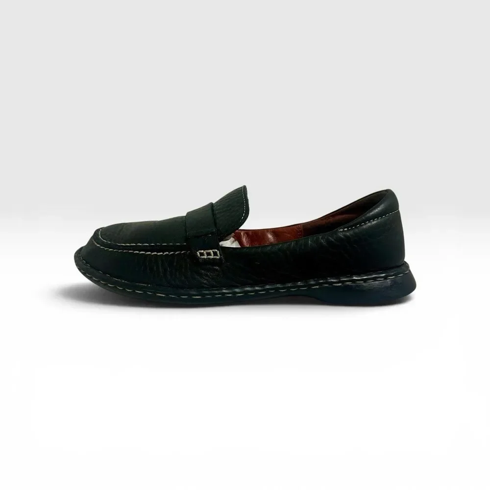 Born Black Leather Penny Loafers Slip On Comfort Shoes Mens 7 EU 38 W3974E3